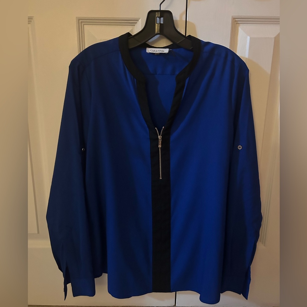 Calvin Klein Royal Blue Top with Zipper